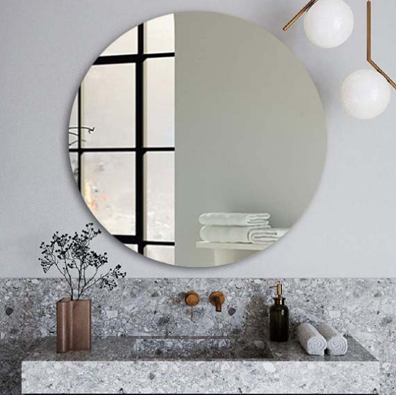 500/600/700/800/900Mm Bathroom Mirror Pencil Edge Round Wall Mounted Frameless Mirrors