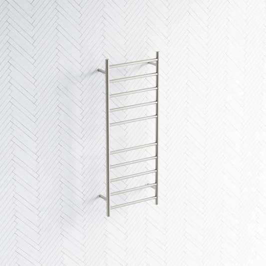 N#1(Nickel) Radiant Brushed Nickel Heated Round Ladder Towel Rail 430 X 1100Mm 10 Bars Rails