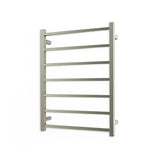 N#5(Nickel) Radiant Brushed Nickel Heated Square Ladder Towel Rail 600 X 800Mm 7 Bars Bottom Left