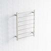 N#1(Nickel) Radiant Brushed Nickel Heated Square Ladder Towel Rail 600 X 800Mm 7 Bars Rails