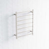 Radiant Brushed Satin Heated Square Ladder Towel Rail 600 X 800Mm 7 Bars Rails