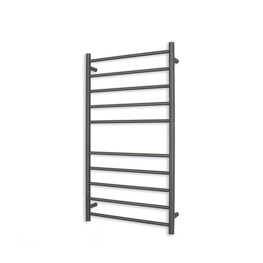 Radiant Gun Metal Grey Heated Round Ladder Towel Rail 600 X 1100Mm 10 Bars Rails