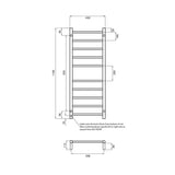 Radiant Mirror Polished Heated Round Ladder Towel Rail 430 X 1100Mm 10 Bars Rails