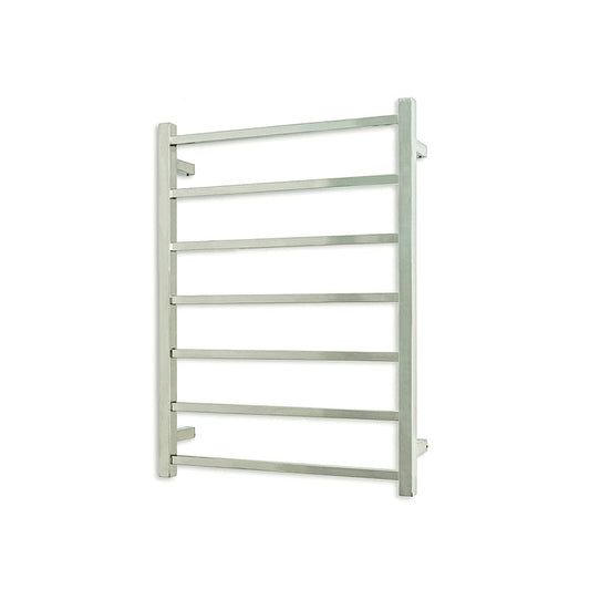 Radiant Mirror Polished Heated Square Ladder Towel Rail 600 X 800Mm 7 Bars Rails