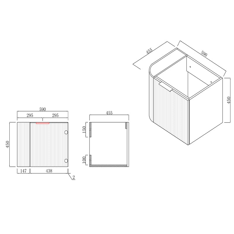 Rio 600/750/900/1200/1500Mm Bathroom Linear Surface Corner Vanity Wall Hung Plywood White With Stone