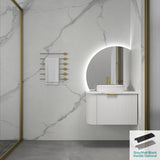 Rio 600/750/900/1200/1500Mm Bathroom Linear Surface Corner Vanity Wall Hung Plywood White With Stone