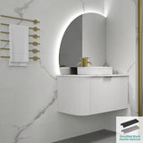 Rio 600/750/900/1200/1500Mm Bathroom Linear Surface Corner Vanity Wall Hung Plywood White With Stone