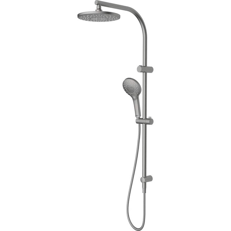 Oliveri Rome Brushed Nickel Round Twin Shower Dual Shower Set 3 Functions