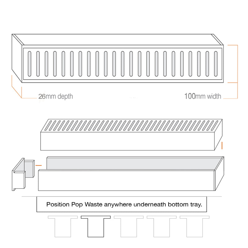 300-3900Mm Lauxes Matte Gold Shower Grate Drain Indoor Outdoor Aluminium Next Generation 26