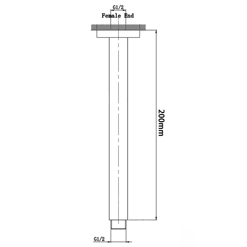 200/300/400/600Mm Square Ceiling Shower Arm Chrome 200Mm