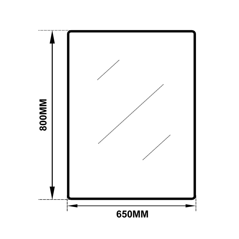 500/650/750/800/900/1200Mm Black Aluminum Framed Rectangle Bathroom Wall Mirror Rim Round Corner