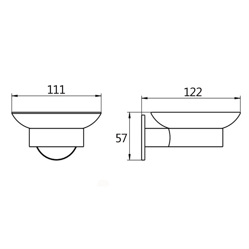 Zevi Self Adhesive Chrome Glass Soap Dish Holder Wall Mounted Drill Free