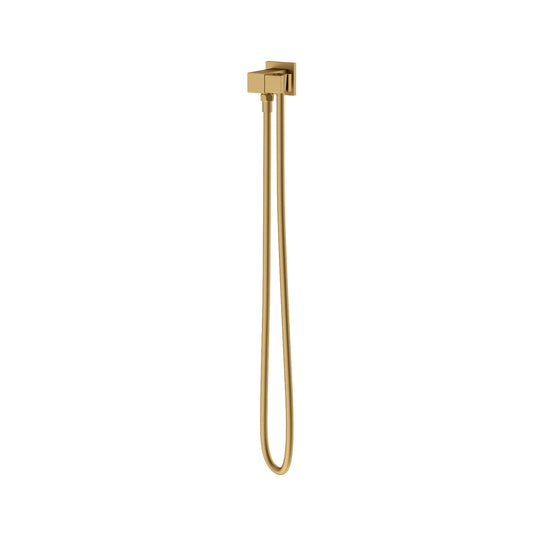 Norico Esperia Square Brushed Yellow Gold Shower Holder Wall Connector & Hose Only