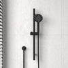 Norico Pentro Matt Black Round Handheld Shower Rail Set With