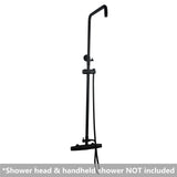 Twin Shower Rail Round Bottom Water Inlet Matt Black