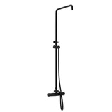 Black Round Wall Mount Bottom Water Inlet Twin Shower Rail Rails