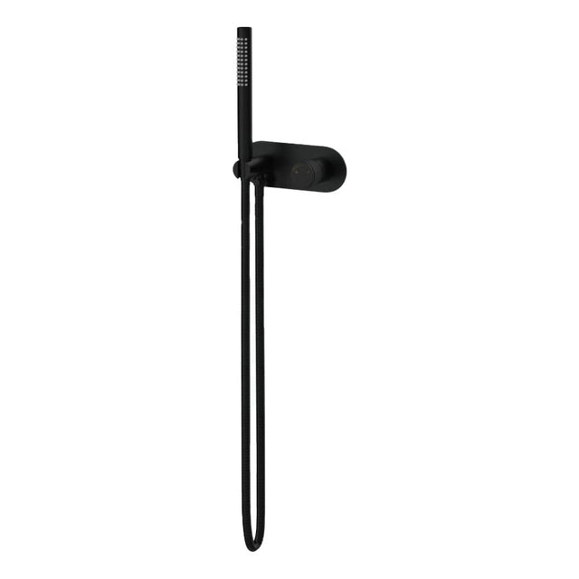 Round Matt Black Handheld Shower Set With Mixer Rail