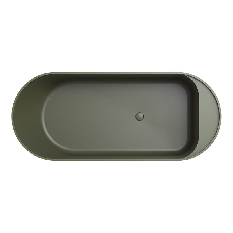 Fienza 1700Mm Minka Solid Surface Freestanding Bathtub Forest Oval With Overflow Bathtubs