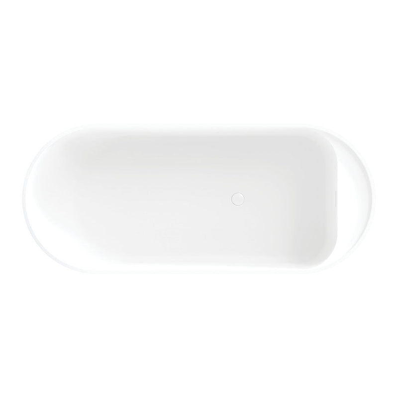 Fienza 1700Mm Minka Solid Surface Freestanding Bathtub Matt White Oval No Overflow Concrete Bathtubs