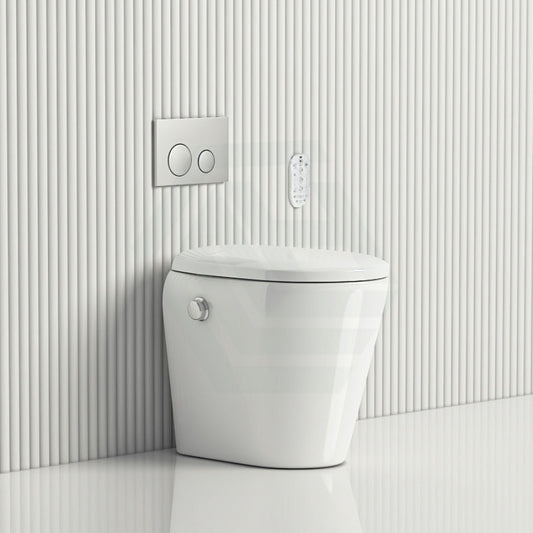 Lafeme Autolux Gloss White Smart Toilet Floor Pan Rimless With Inwall Cistern Flush Button Suites