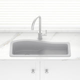 762X280X200Mm Chroma Quartz Granite Single Bowl Sink With Drain Board For Top/Under Mount In Kitchen