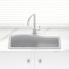 762X280X200Mm Chroma Quartz Granite Single Bowl Sink With Drain Board For Top/Under Mount In Kitchen