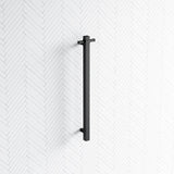 Thermogroup 12V 900Mm Matt Black Square Vertical Single Bar Heated Towel Rail Rails