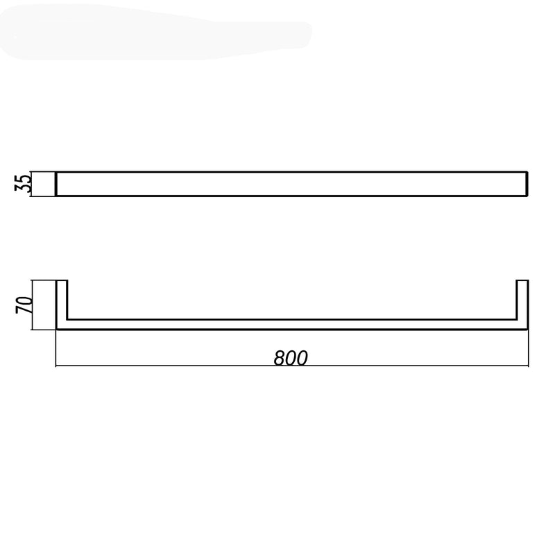 Norico Cavallo 600/800Mm Square Brushed Yellow Gold Single Towel Rail Stainless Steel 304 Bathroom