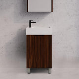 450X250X795Mm Freestanding With Legs Vanity Left Hand Hinge With Poly Top Brown Oak Vanities