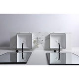 365X365X110Mm Aulic Dove Square Gloss White With Black Edge Above Counter Wash Basin Ceramic Basins