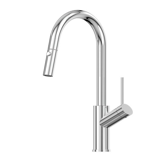 Xcalibre Xpressfit Polished Chrome 316 Stainless Steel Alfresco Gooseneck Pull Out Mixer With Dual