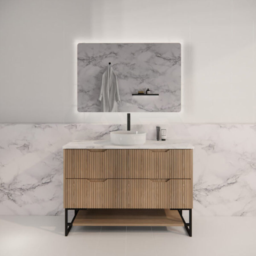 600-1500Mm Bali American Oak Bathroom Freestanding Vanity With Drawers Fluted Cabinet Dark Vanities