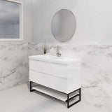 600-1500Mm Bali Matt White Bathroom Freestanding Fluted Vanity With Drawers Vanities With Legs