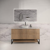 600-1500Mm Bali American Oak Bathroom Freestanding Vanity With Drawers Fluted Cabinet Dark Vanities