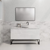 600-1500Mm Bali Matt White Bathroom Freestanding Fluted Vanity With Drawers Vanities With Legs