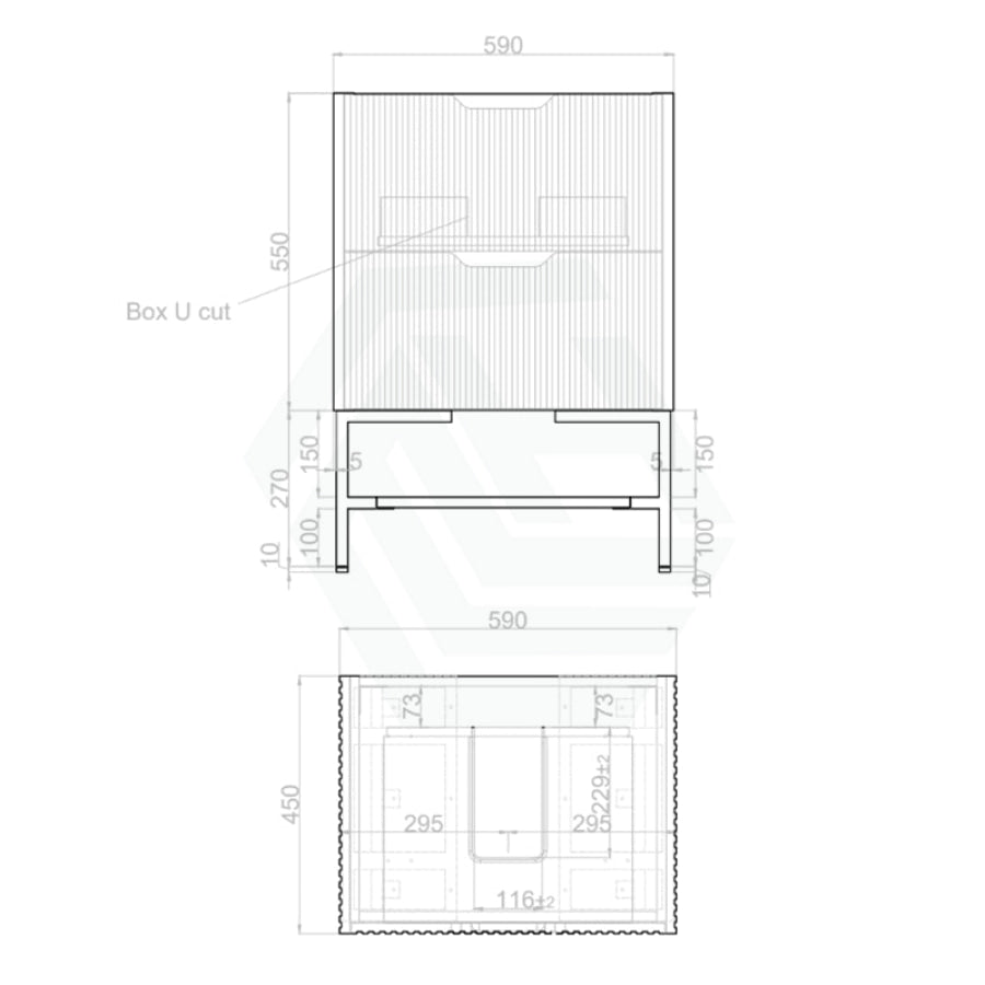 600-1500Mm Bali Brown Oak Bathroom Freestanding Fluted Vanity With Drawers Vanities With Legs