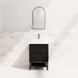 600-1500Mm Bali Matt Black Bathroom Freestanding Fluted Vanity With Drawers Vanities With Legs