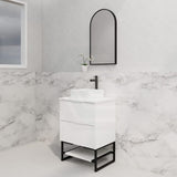 600-1500Mm Bali Matt White Bathroom Freestanding Fluted Vanity With Drawers Vanities With Legs