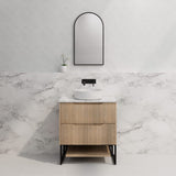 600-1500Mm Bali American Oak Bathroom Freestanding Vanity With Drawers Fluted Cabinet Dark Vanities