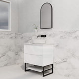 600-1500Mm Bali Matt White Bathroom Freestanding Fluted Vanity With Drawers Vanities With Legs