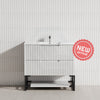 600-1500Mm Bali Matt White Bathroom Freestanding Fluted Vanity With Drawers Vanities With Legs