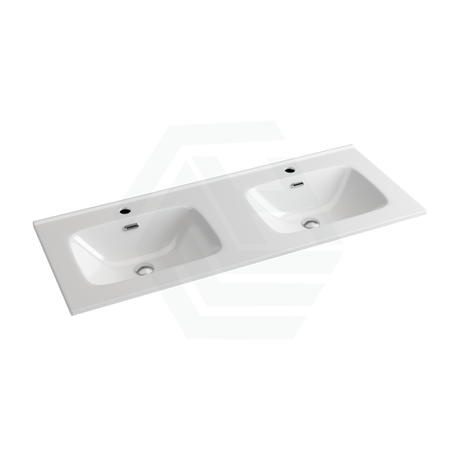 1210X465X170Mm Ceramic Top For Bathroom Vanity Sleek High Gloss Square Double Bowls 2 Tap Holes