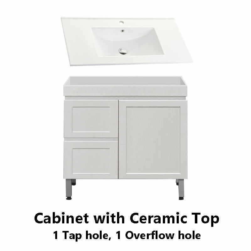 600-1500Mm Miami Plywood Freestanding With Legs Bathroom Vanity Matt White Shaker Hampton Style