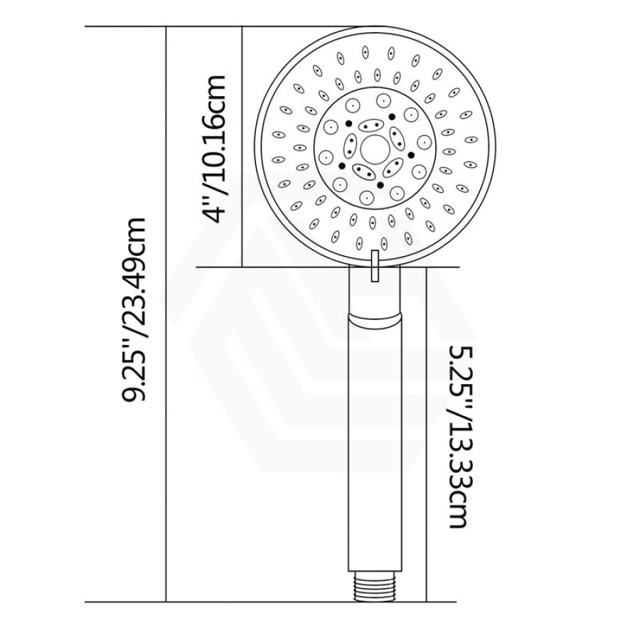 Abs Matt Black 5 Functions Round Handheld Shower Only Bathroom Products