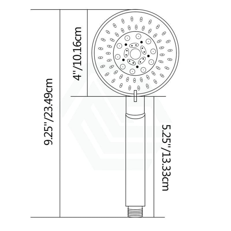 Abs Matt Black 5 Functions Round Handheld Shower Only Bathroom Products