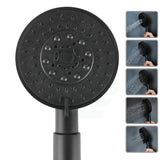 Abs Matt Black 5 Functions Round Handheld Shower Only Bathroom Products