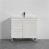 MDF Freestanding Vanity Hampton 900mm Matt White