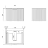 600 - 1500Mm Wall Hung Vanity Fluted Style American Oak Color Pvc Coating Bathroom Vanities