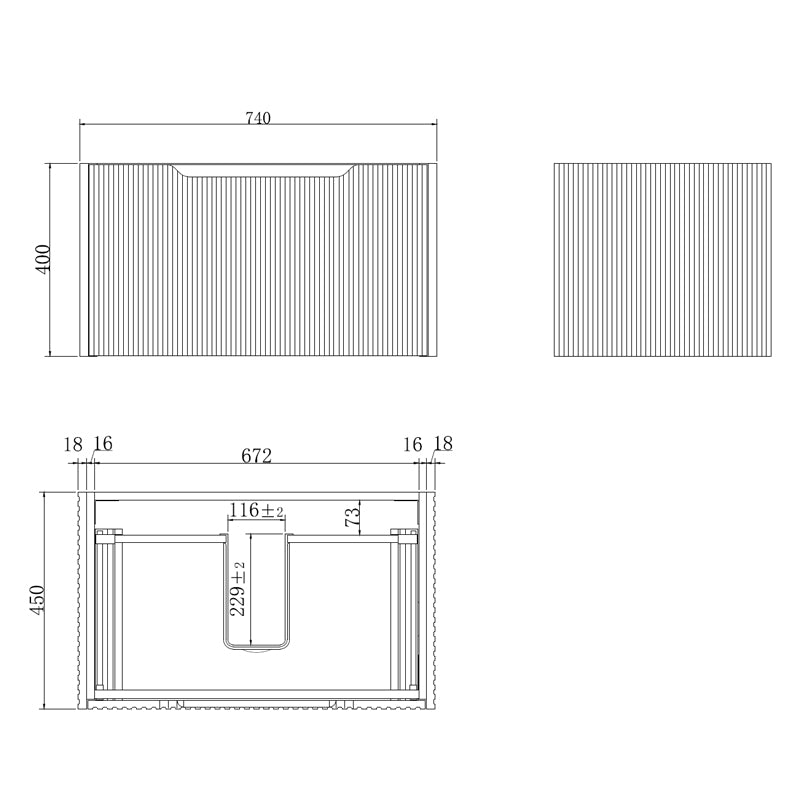 600 - 1500Mm Wall Hung Vanity Fluted Style American Oak Color Pvc Coating Bathroom Vanities