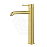 G#3(Gold) Ikon Linie Pin Lever Line Texture Brushed Gold Tall Basin Mixer Tap For Vanity And Sink